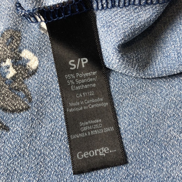 Blue Floral Dress - Faux Wrap - Picture 8 of 8